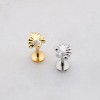 FAN SEA SHELL CZ THREADLESS (PUSH IN) 316L SURGICAL STEEL LABRET SET